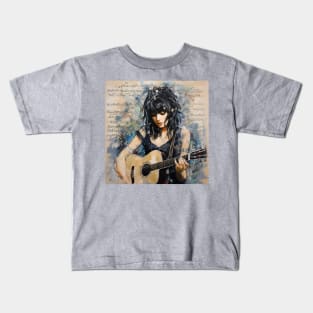 Music, girl, notes Kids T-Shirt